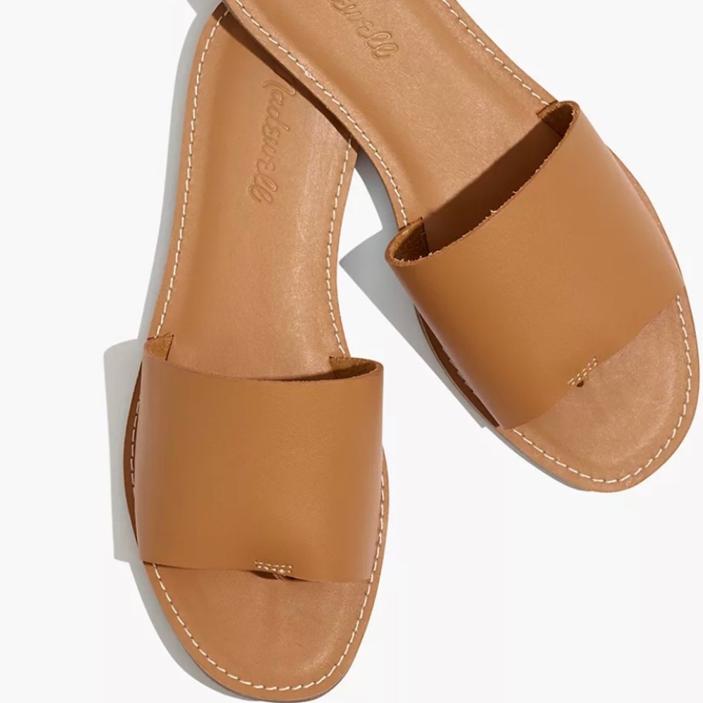 Madewell boardwalk slides camel